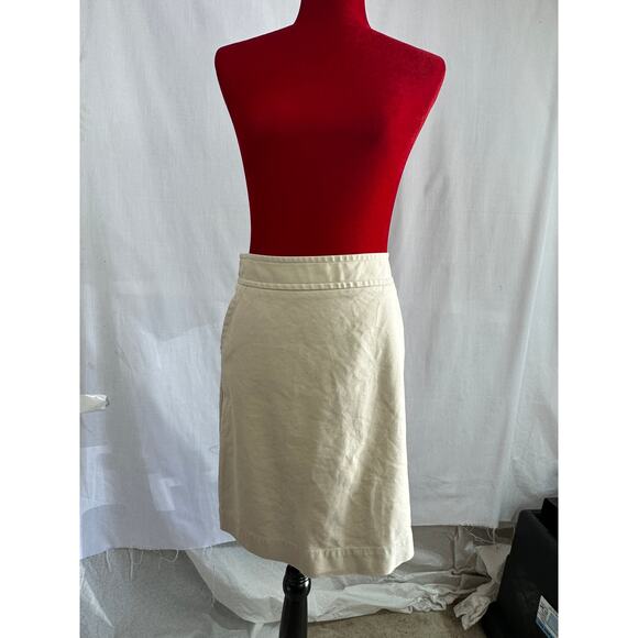 Banana Republic women's sz 8 tan /khaki stretch knee-length pencil skirt - Picture 1 of 8
